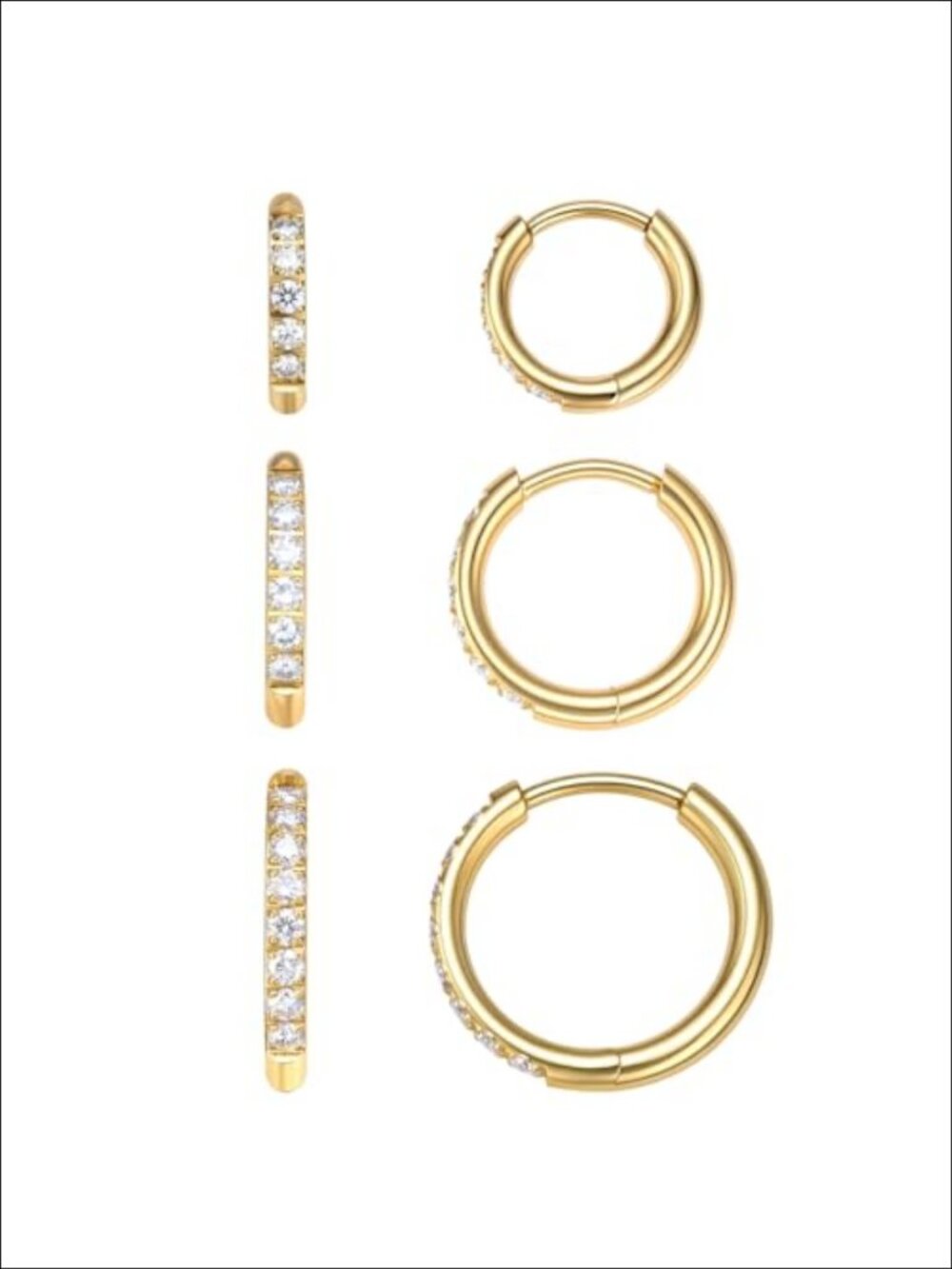 Titanium Moissanite Huggie Hoop Earrings Set for Women Stackable